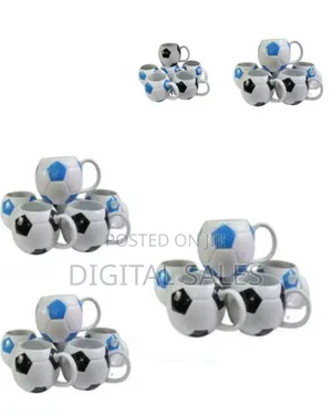 6 Pieces of Round Football Pot Coffee Tea Cup