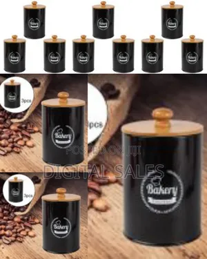 3 Piece Tea Sugar Coffee Canister Sealed Jar Storage Container