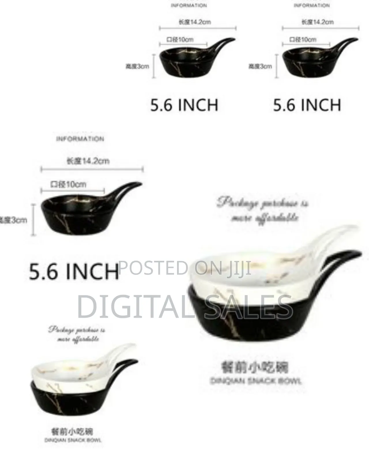 6 Piece of Ceramic Plate Small Round Dessert Salad Fruit Snack Bowl.