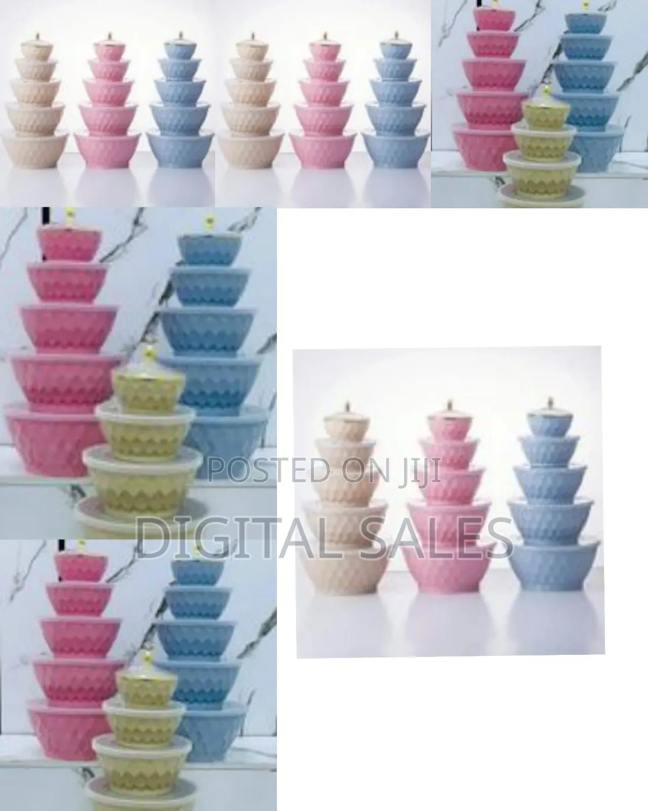 Salad Bowl Set With Lid, 5-Piece Plastic Mixing Bowl, Stackable