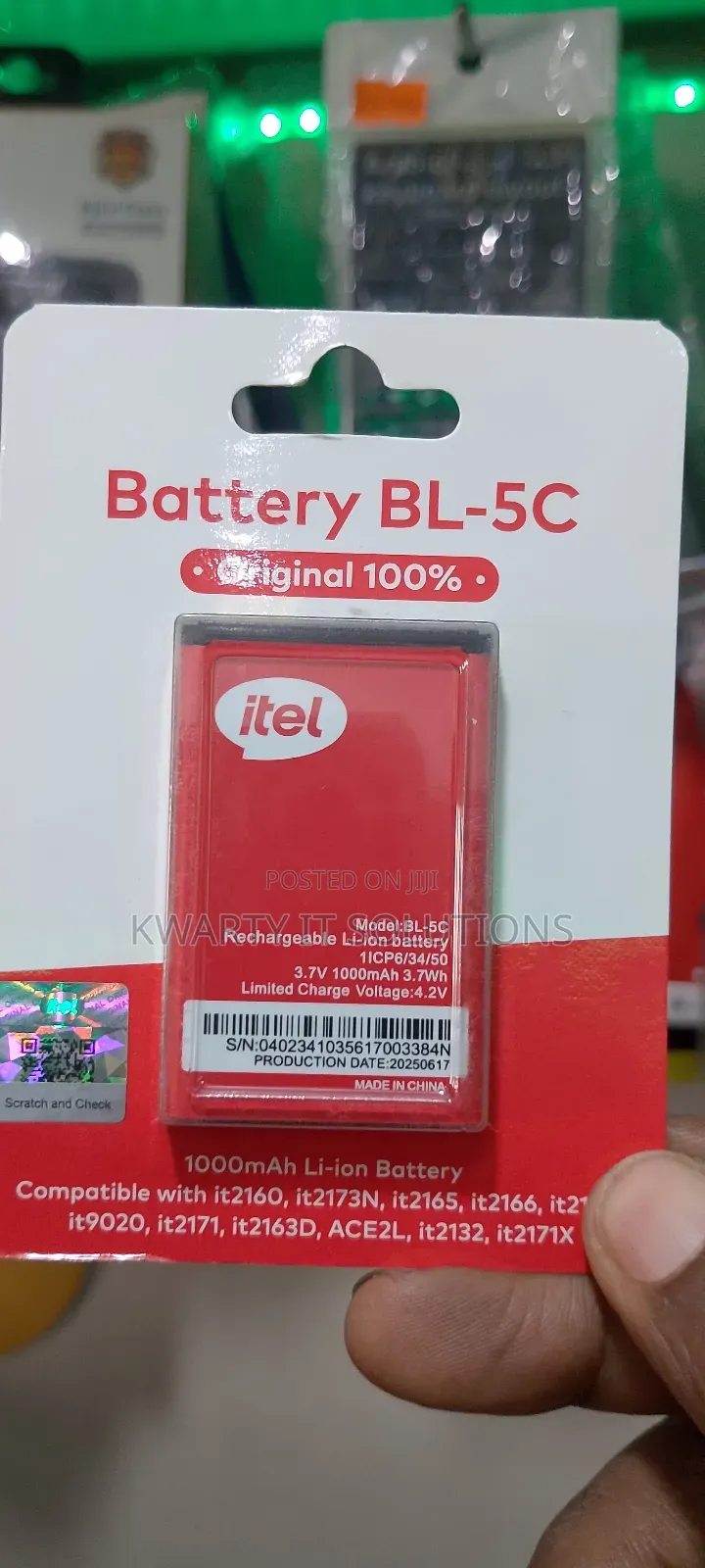 Original Itel Battery (Bl-5c)