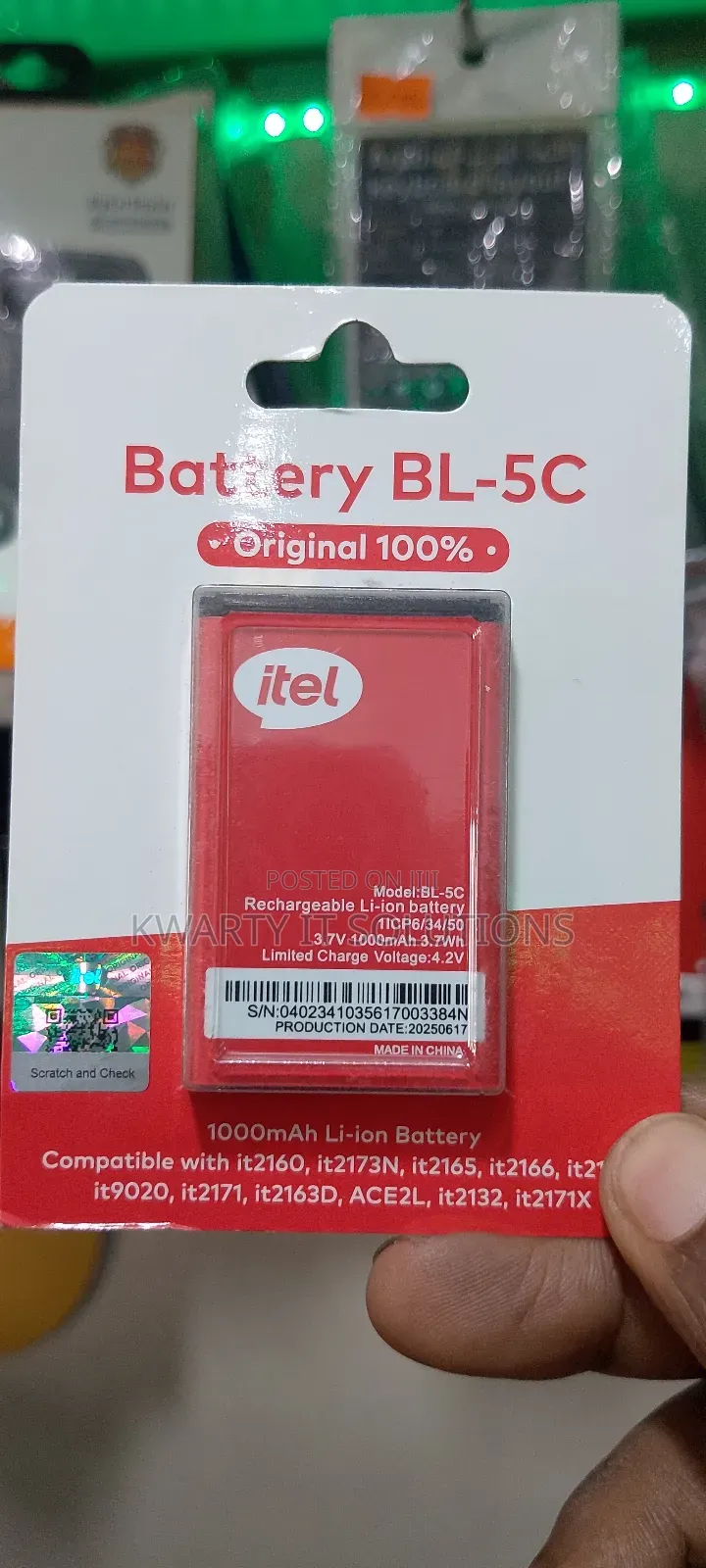 Original Itel Battery (Bl-5c)