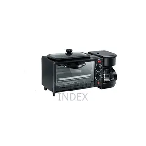 3 in 1 Home Breakfast Machine Maker Coffee Frying Pan Bread -Black