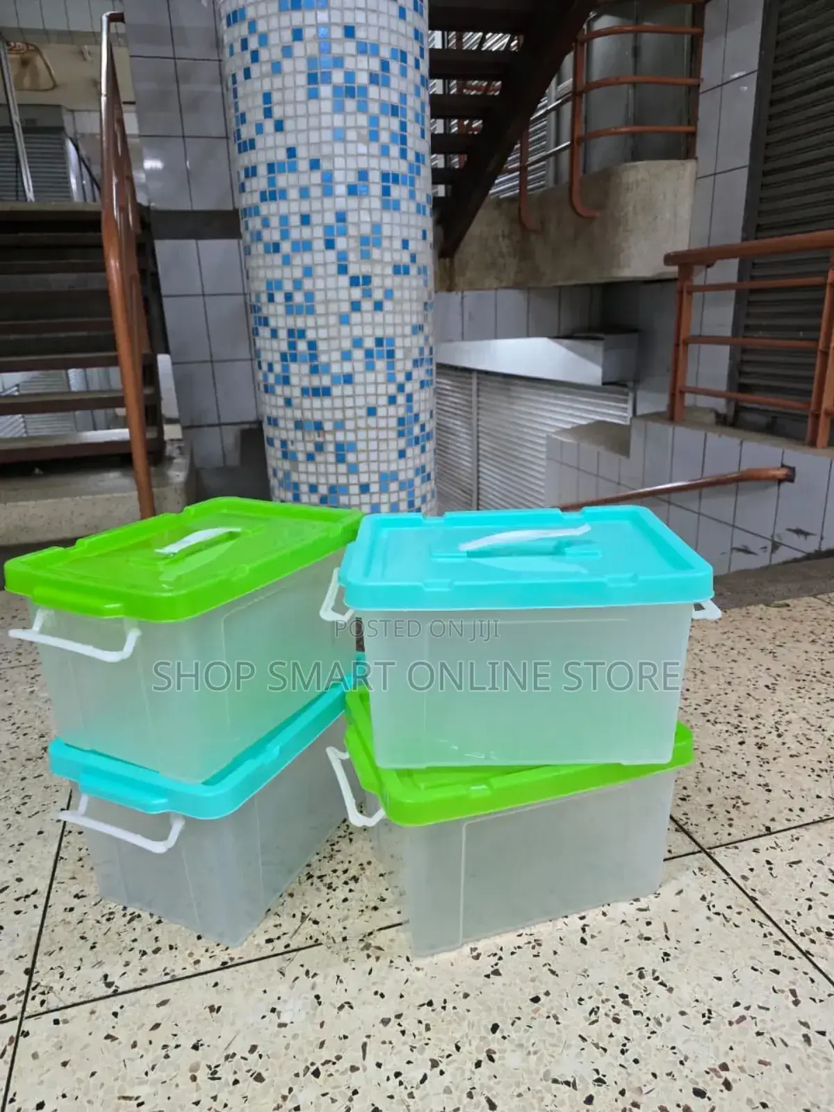 4pcs Hard Plastic Storage Boxes 10liters