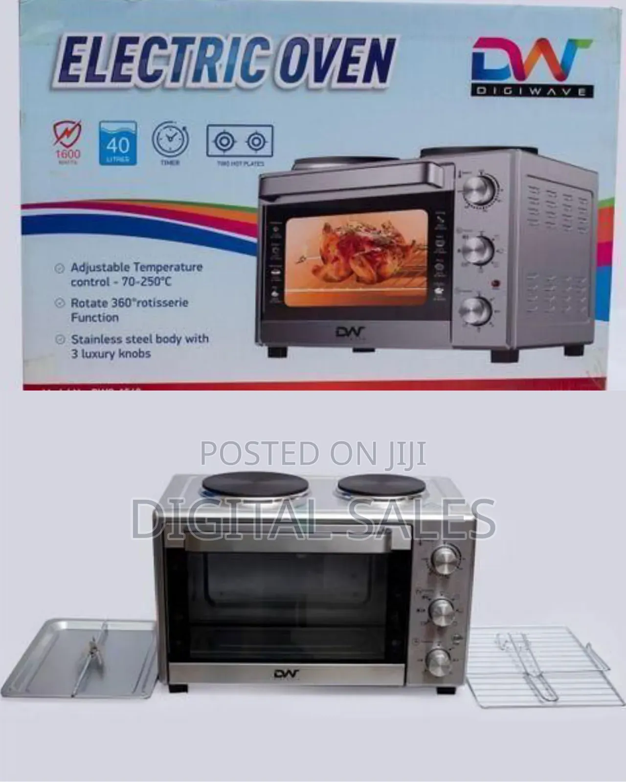 Digiwave Multifunction Toaster Oven With Hotplate
