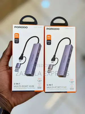 Porodo 5in1 Multiport Usb C Hub With Type C and Usb A