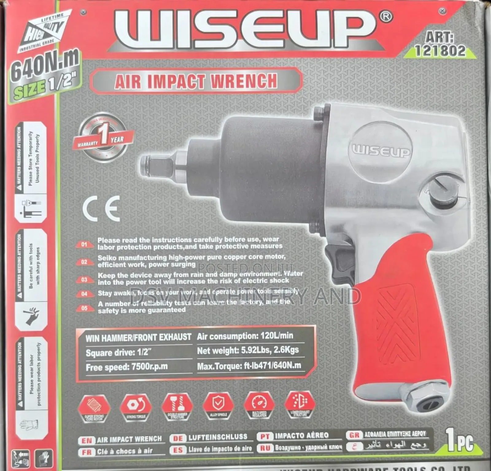 Air Impact Wrench 1⁄2" Half Inches 640n.M