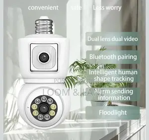 Dual-Lens Light Bulb Security Camera