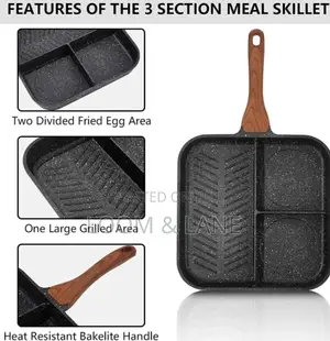 3-in-1 Aluminum Non-Stick Divided Breakfast Frying Pan