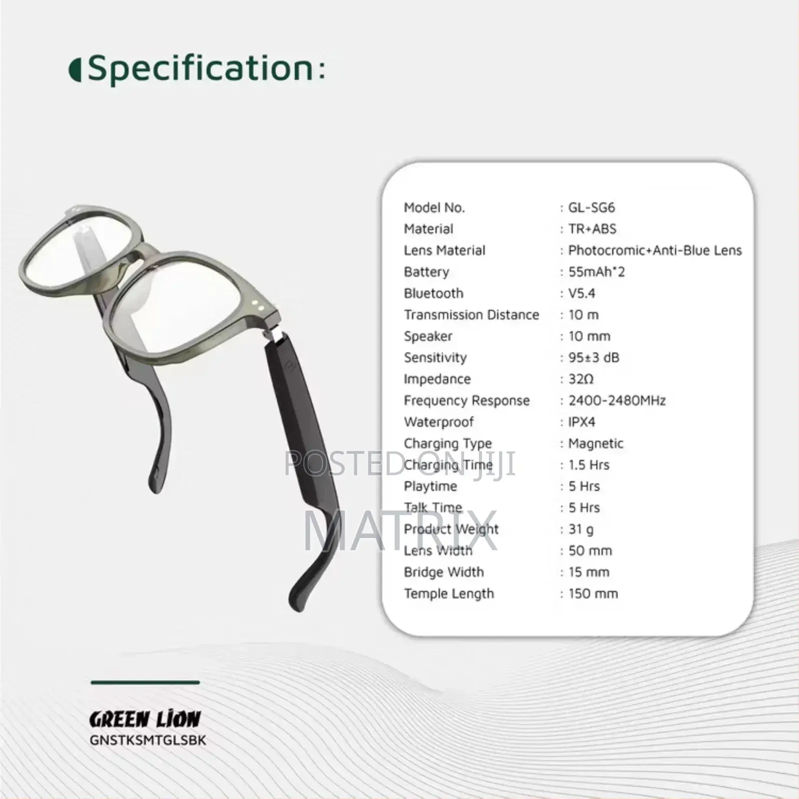 Green Lion Stockholm Smart Glasses