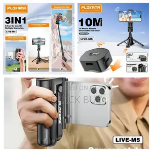 Plokama Live-M5 3-in-1 Handle Tripod Selfie Stick.