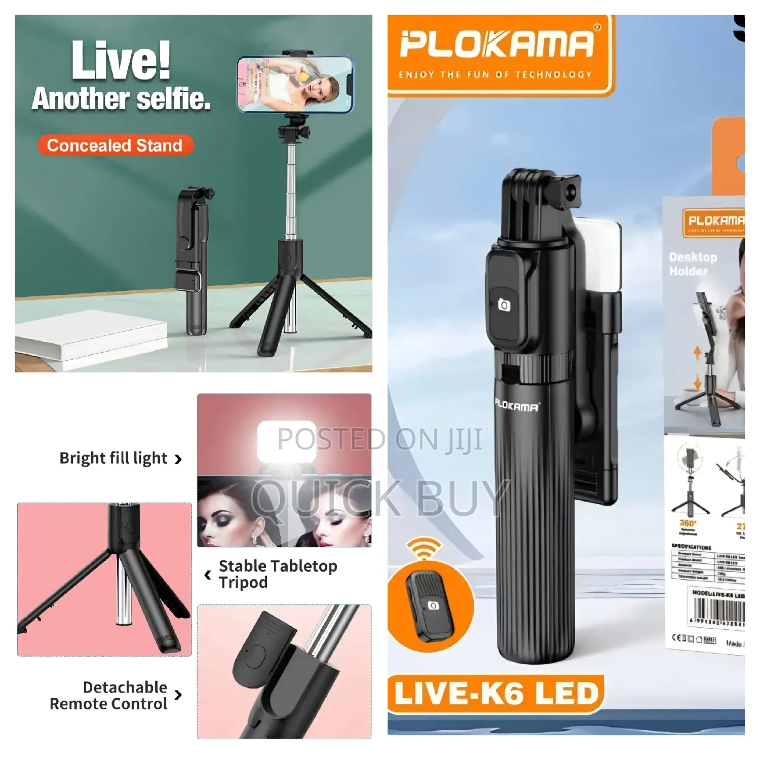 Plokama Live- Led Selfie Stick