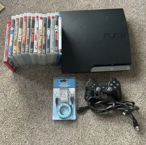 Sony Playstation 3 Ps3 Console Slim Cech-2001a 13 Games Controller