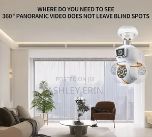 Dual-Lens Light Bulb Security Camera.
