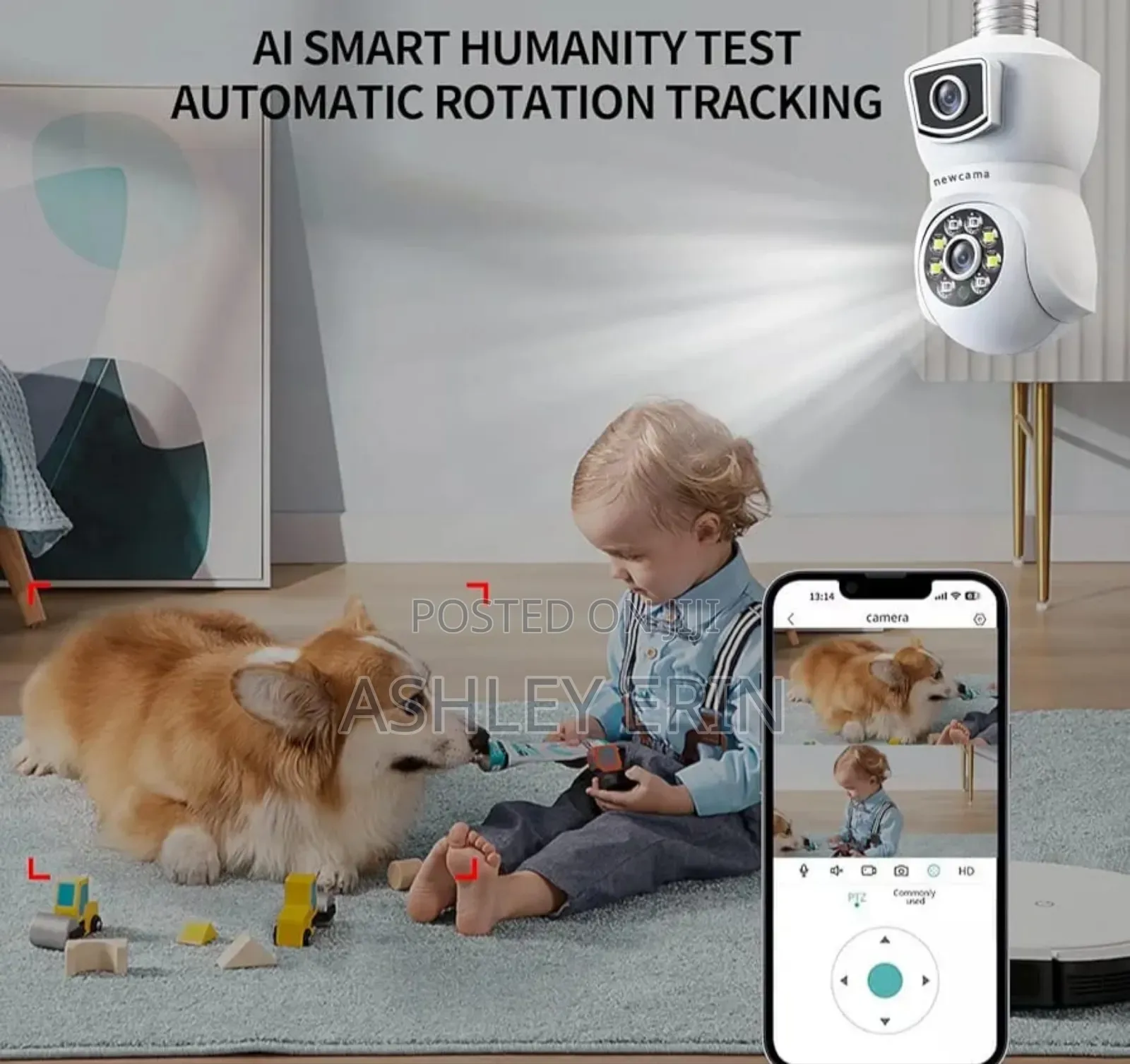 Dual-Lens Light Bulb Security Camera.