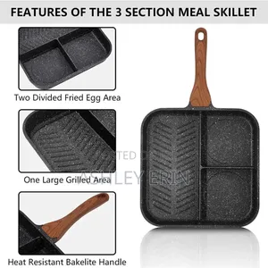 3-in-1 Aluminum Non-Stick Divided Breakfast Frying Pan