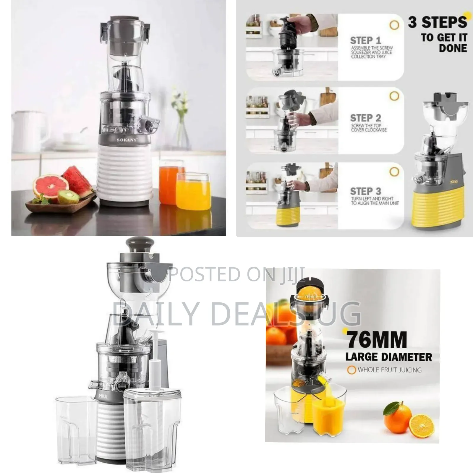 Sokany Masticating Cold Press Juicer - Multicolor