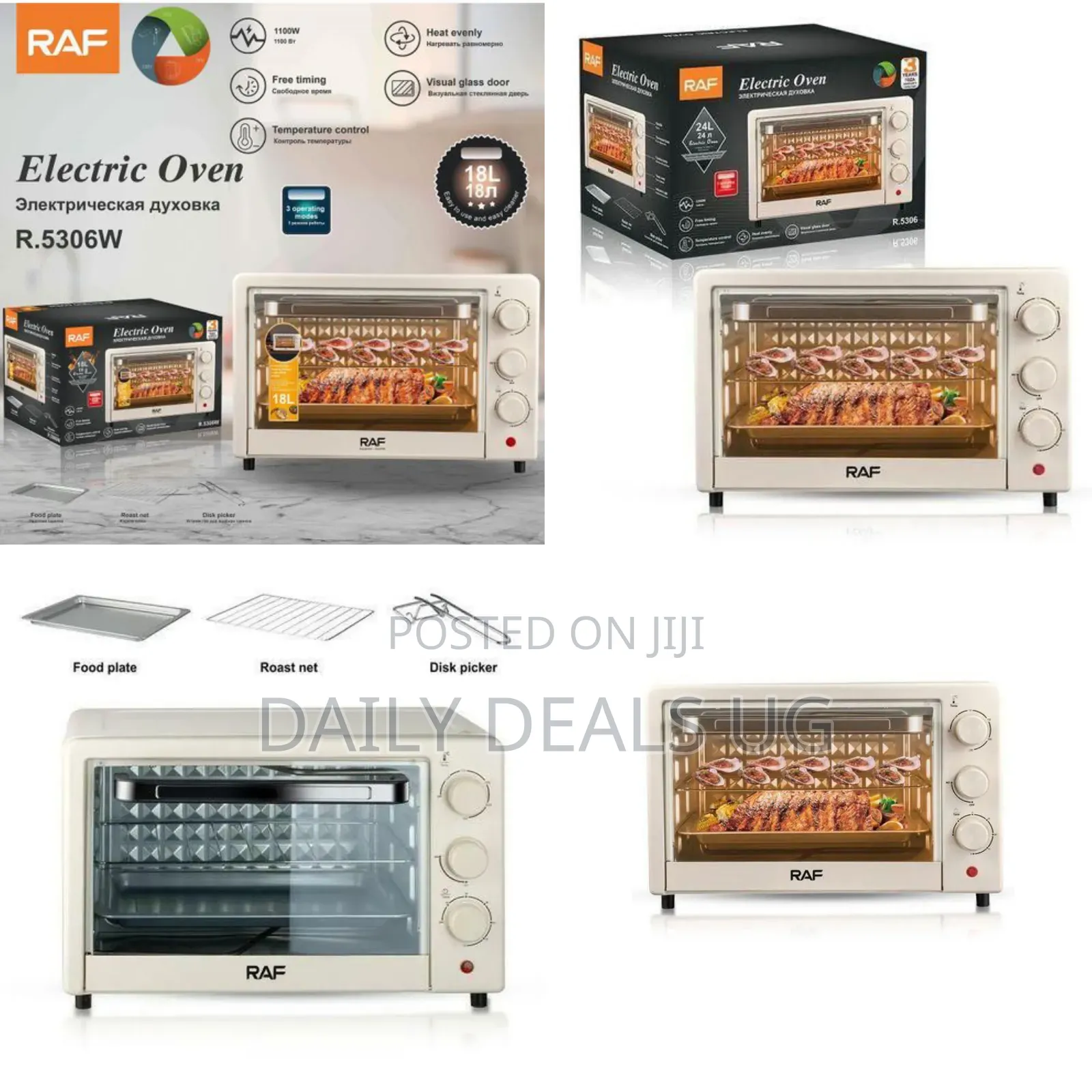 Raf R.5306w Compact 18l Electric Countertop Oven - Multicolor