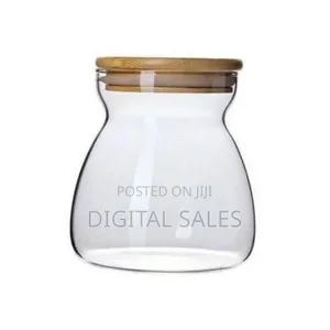 Airtight Glass Storage Jar With Natural Bamboo Lid