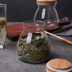 Airtight Glass Storage Jar With Natural Bamboo Lid