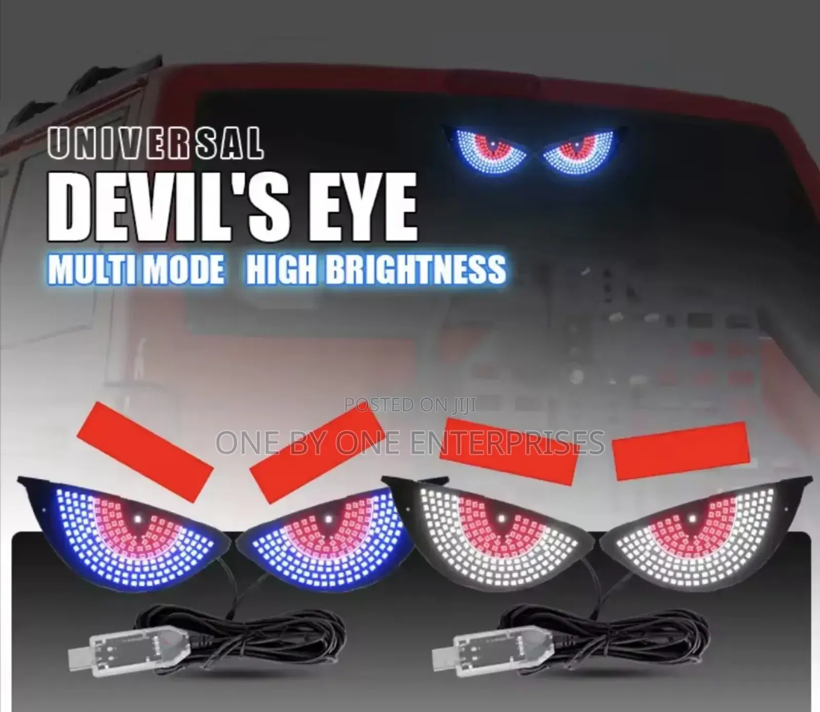 Devil's Eye Car Back Window Expression Lights Led Strips Light