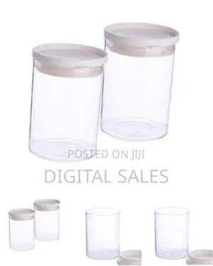 Two Modular Airtight Clear Plastic Food Storage Canisters (620ml)