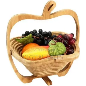 Collapsible Wooden Fruit Basket and Serving Dish