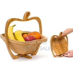 Collapsible Wooden Fruit Basket and Serving Dish
