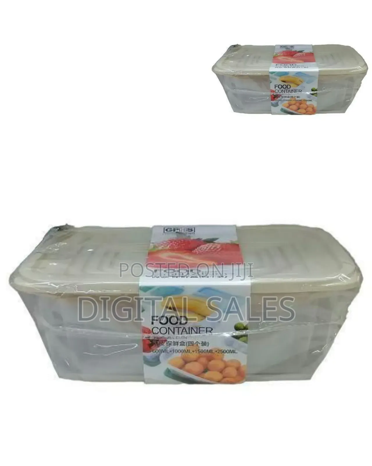 4-Piece Set of Rectangular Food Storage Containers
