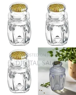 Charming Mini Glass Spice Jar With Decorative Clear Lid