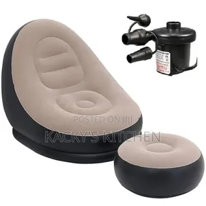 This Is an Inflatable Sofa and Footstool Set
