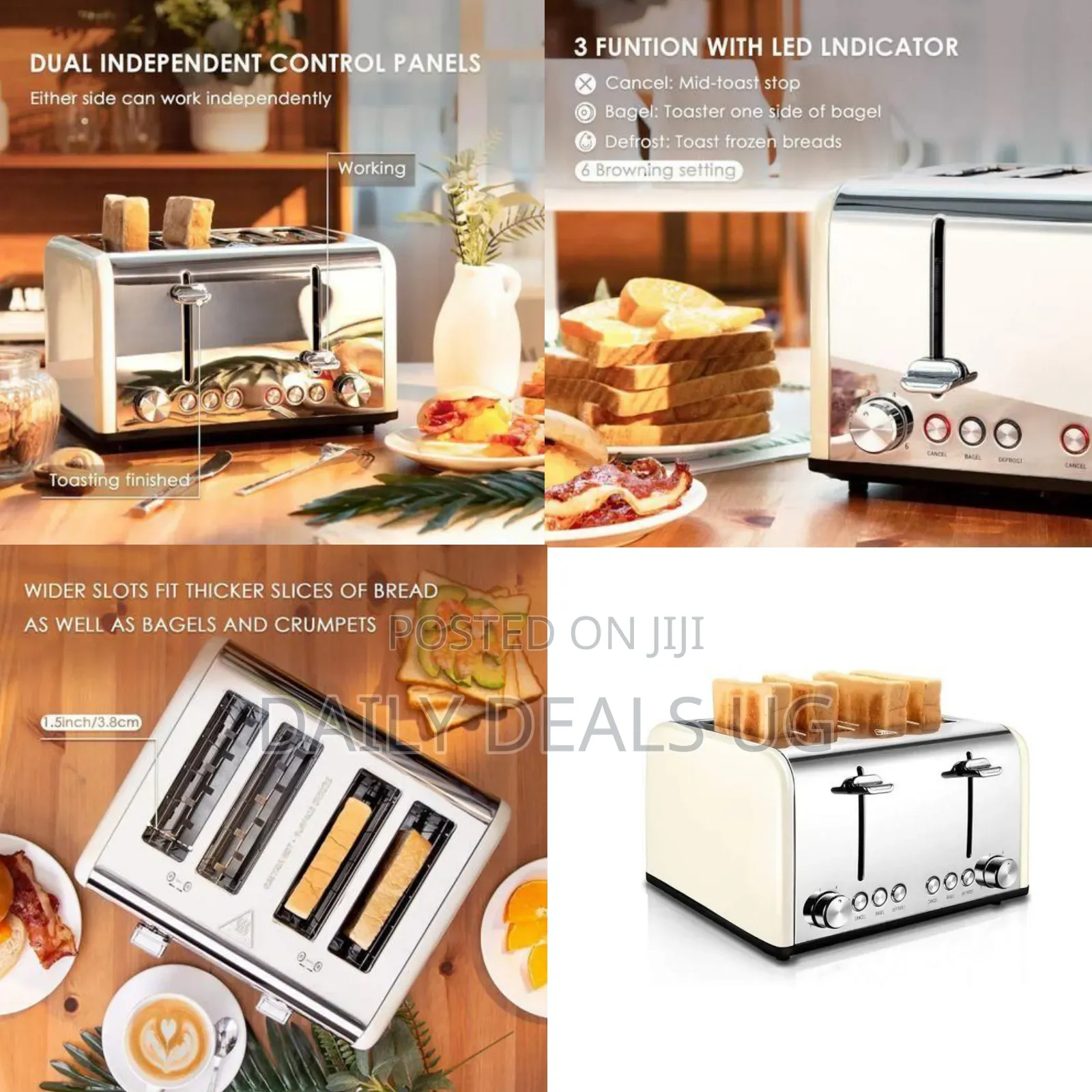 Retro-Inspired Bread Toaster - Silver