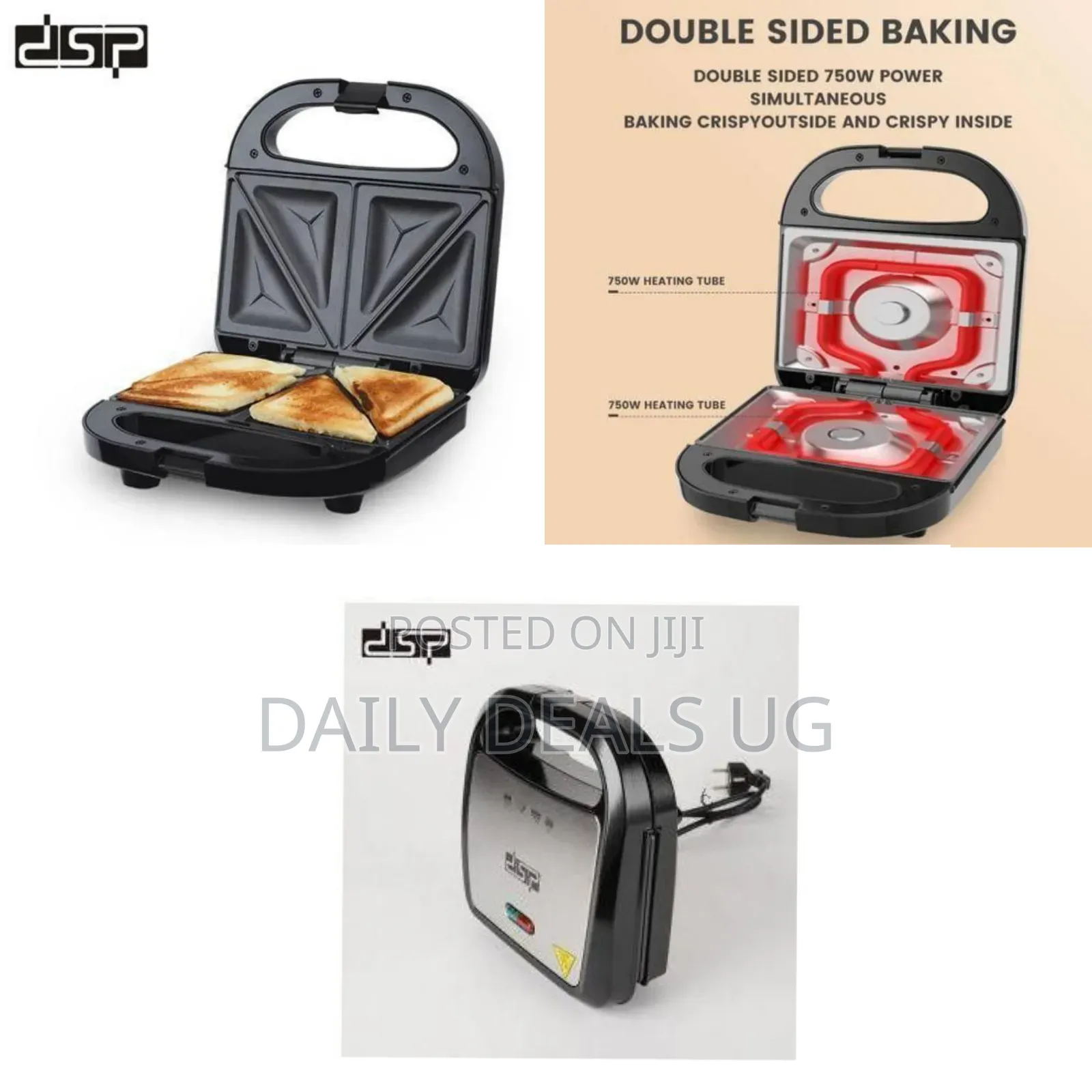 Compact Electric Sandwich Maker Toaster - Multicolor