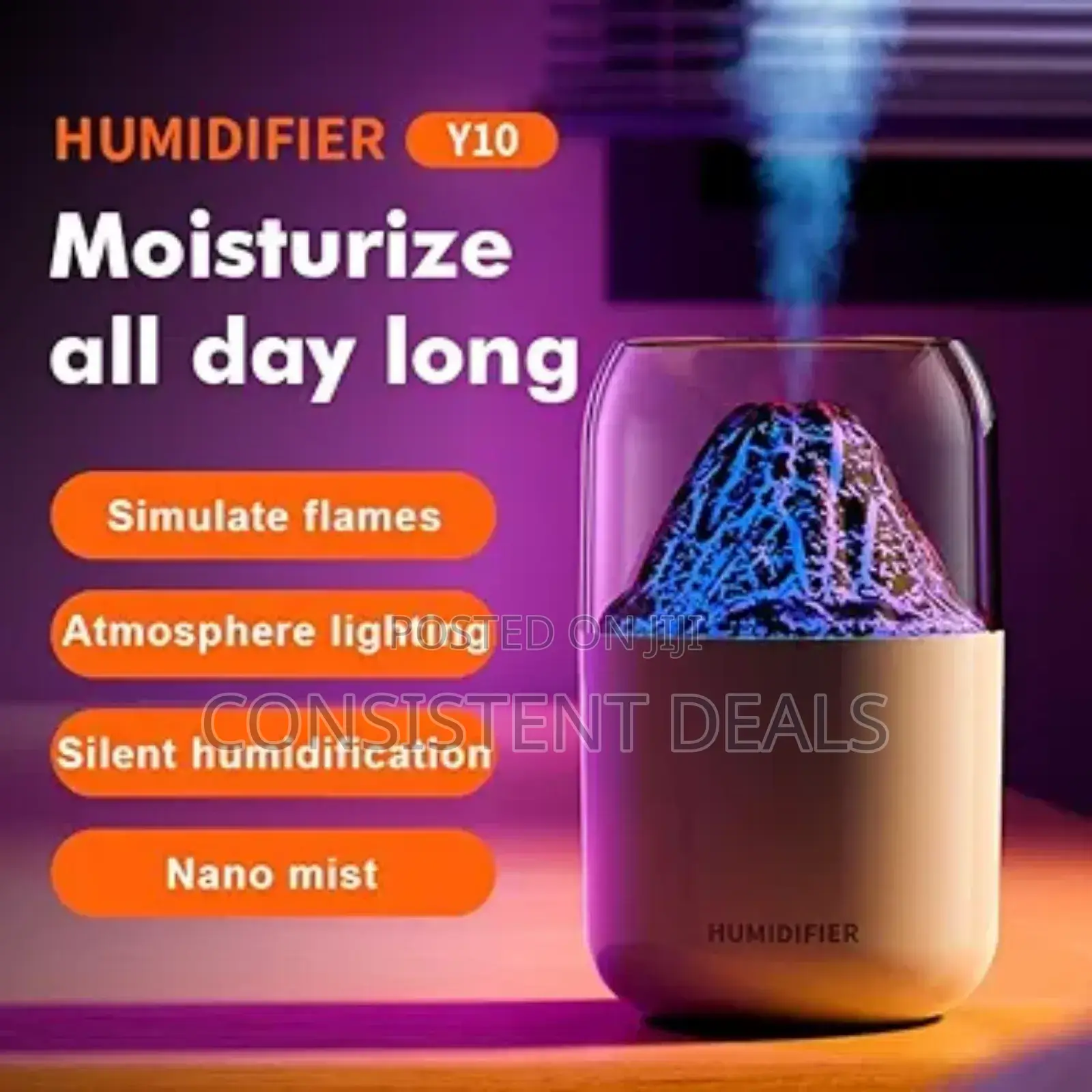Portable Mini Volcano Usb Humidifier - 300ml