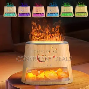 Aroma Diffuser And Salt Lamp 2 In 1 Flame Effect Diffuser With 260ml