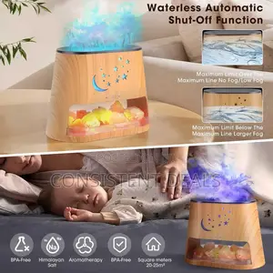 Aroma Diffuser And Salt Lamp 2 In 1 Flame Effect Diffuser With 260ml
