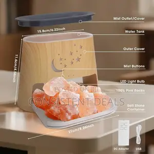 Aroma Diffuser And Salt Lamp 2 In 1 Flame Effect Diffuser With 260ml