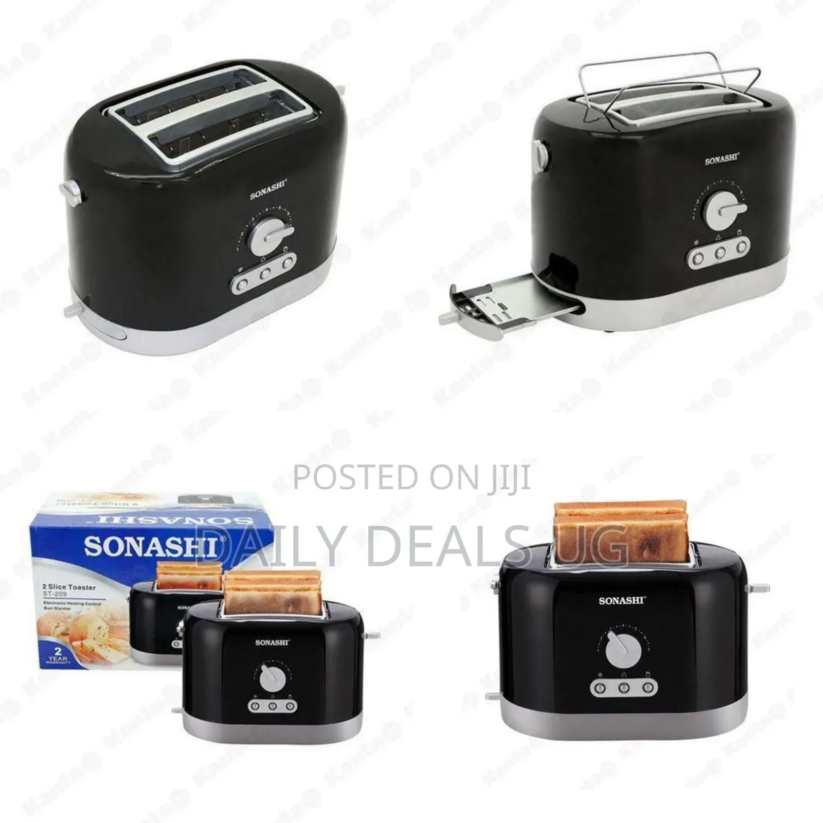 Sonashi 2 Slice Electric Bread Toaster - Multicolor