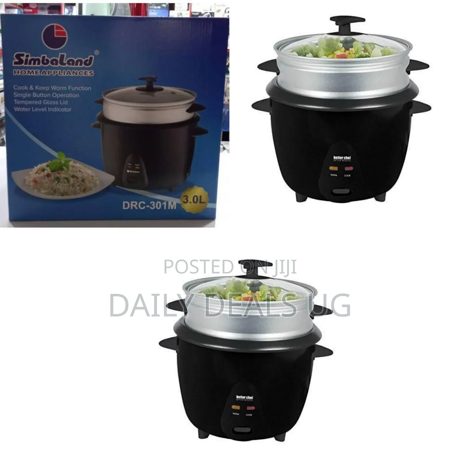 Simbaland 2 in 1 Rice Cooker With Steamer - Multicolor