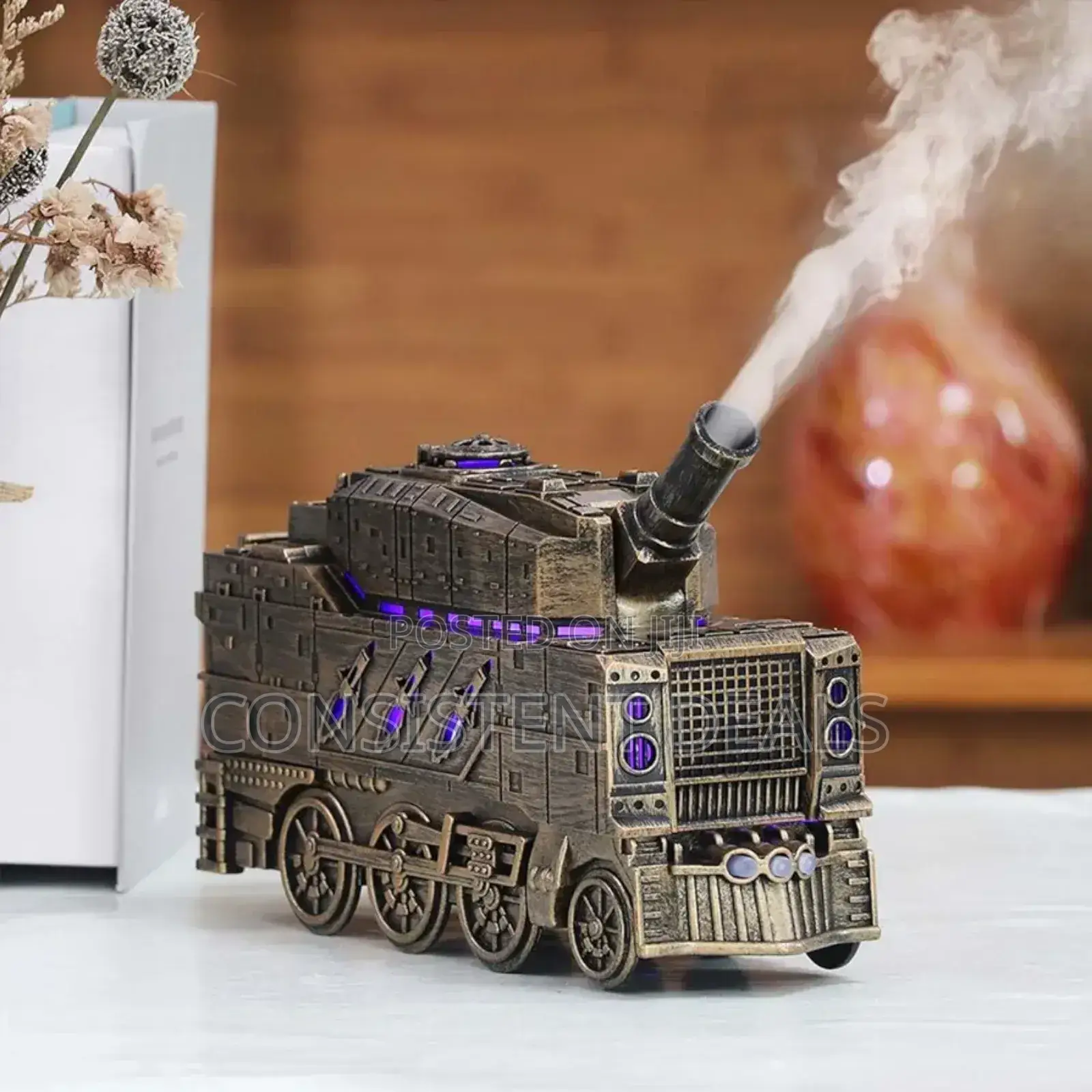 300ml Vintage Train Aromatherapy Essential Oil Diffuser Humidifier