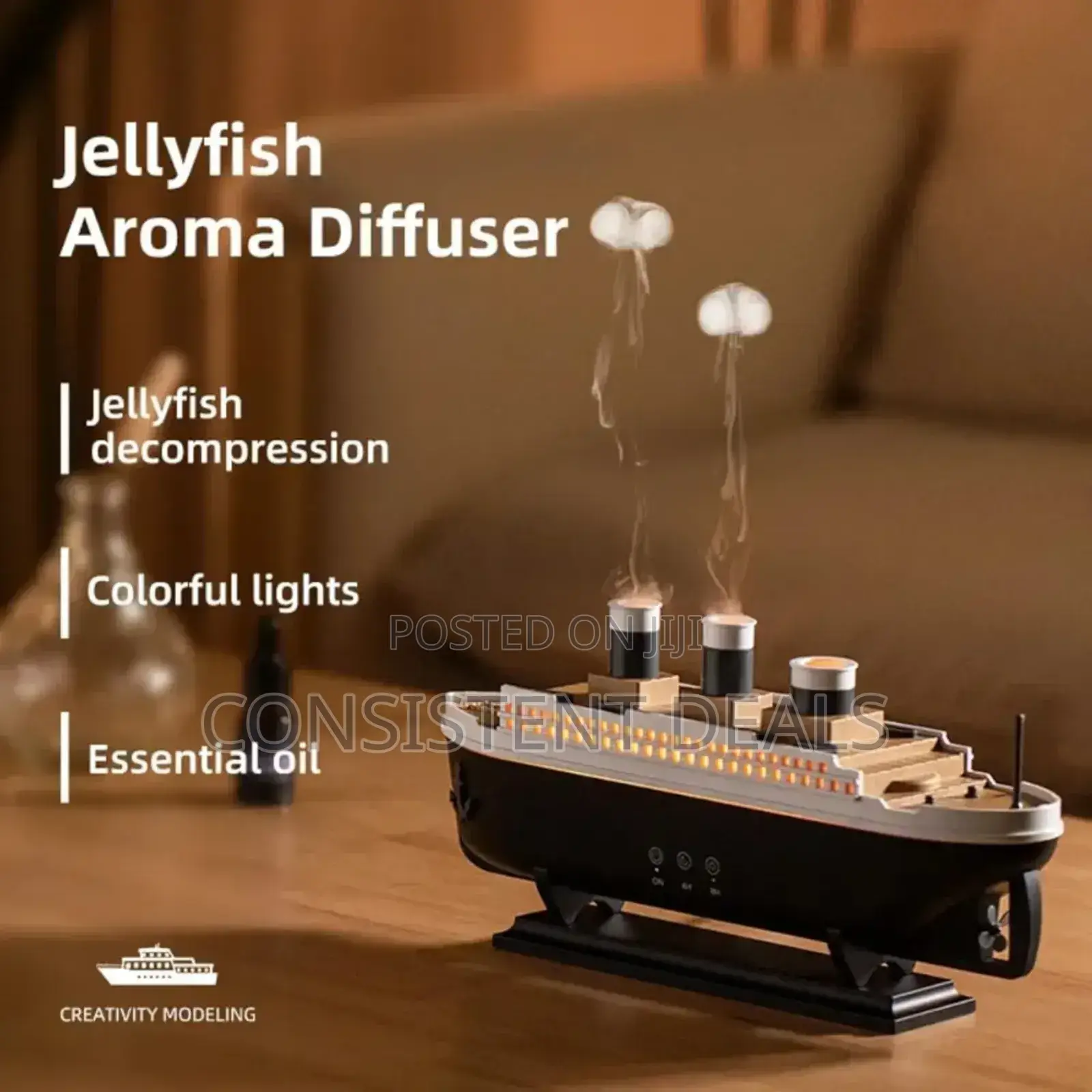 Titanic Ship Air Humidifier 250ml | Essential Oil Diffuser