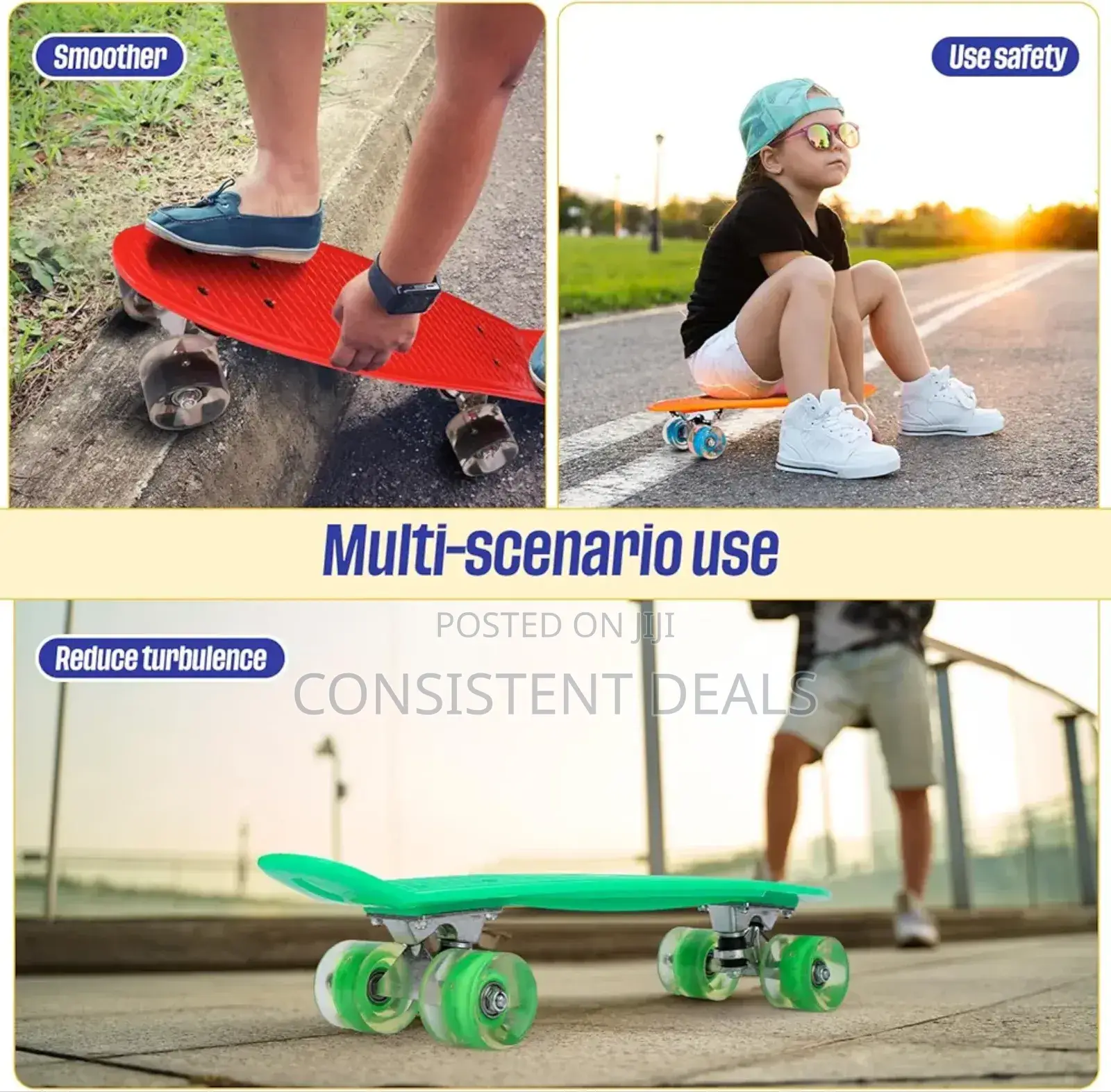 Mini Cruiser Skateboard 23'' Plastic Cruiser Complete Skateboard