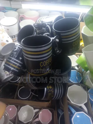Set of 5 Black Ceramic Coffee Mug