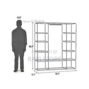 3 Column Cloth Frame Wardrobe
