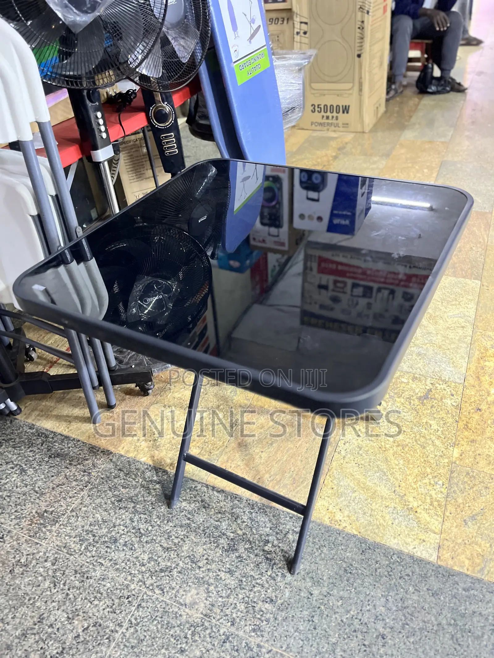 Glass Folding Adjustable Table of 80 by 80cm