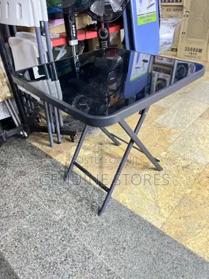Glass Folding Adjustable Table of 80 by 80cm