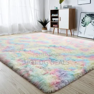 1.5 X2m Fluffy Center Carpets Fluffy Rugs - Rain Bow