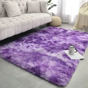1.5 X2m Fluffy Center Carpets Fluffy Rugs - Purple Patched
