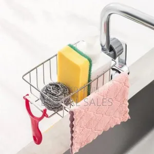 Space-Saving Faucet-Mounted Stainless Steel Sink Caddy