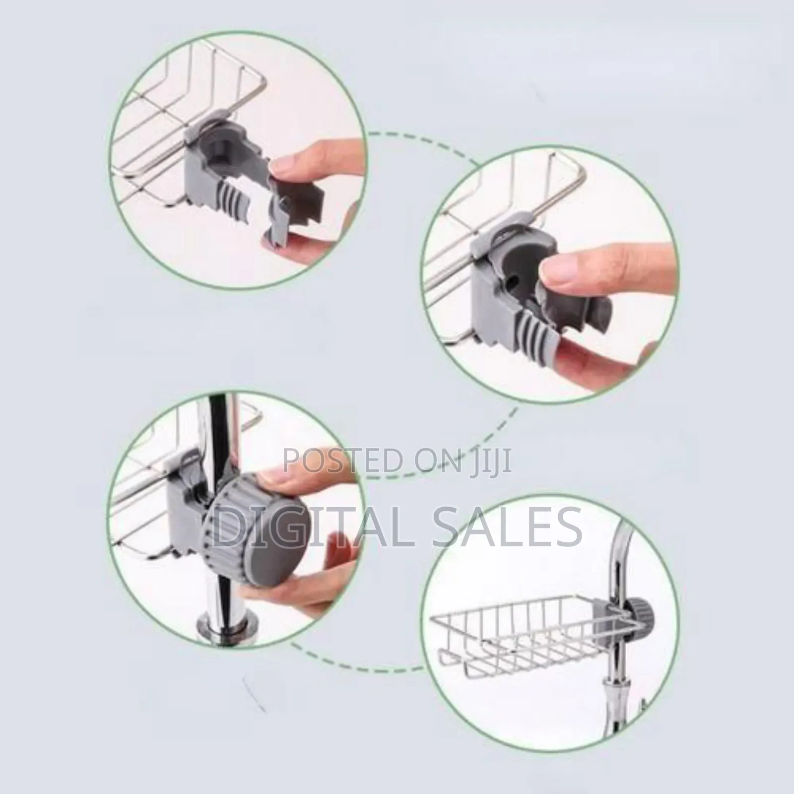 Space-Saving Faucet-Mounted Stainless Steel Sink Caddy
